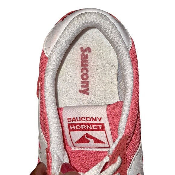 Saucony Shoes Womens 8.5 Bullet Running Sneakers Pink & White Suede Lace Up - Picture 5 of 6